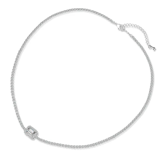 Maude Tennis Necklace, Silver, adorned with Zirconia - Celebration Collection