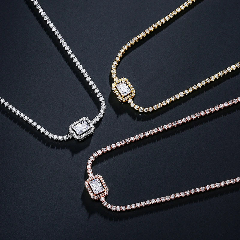 Maude Tennis Necklace, Silver, adorned with Zirconia - Celebration Collection